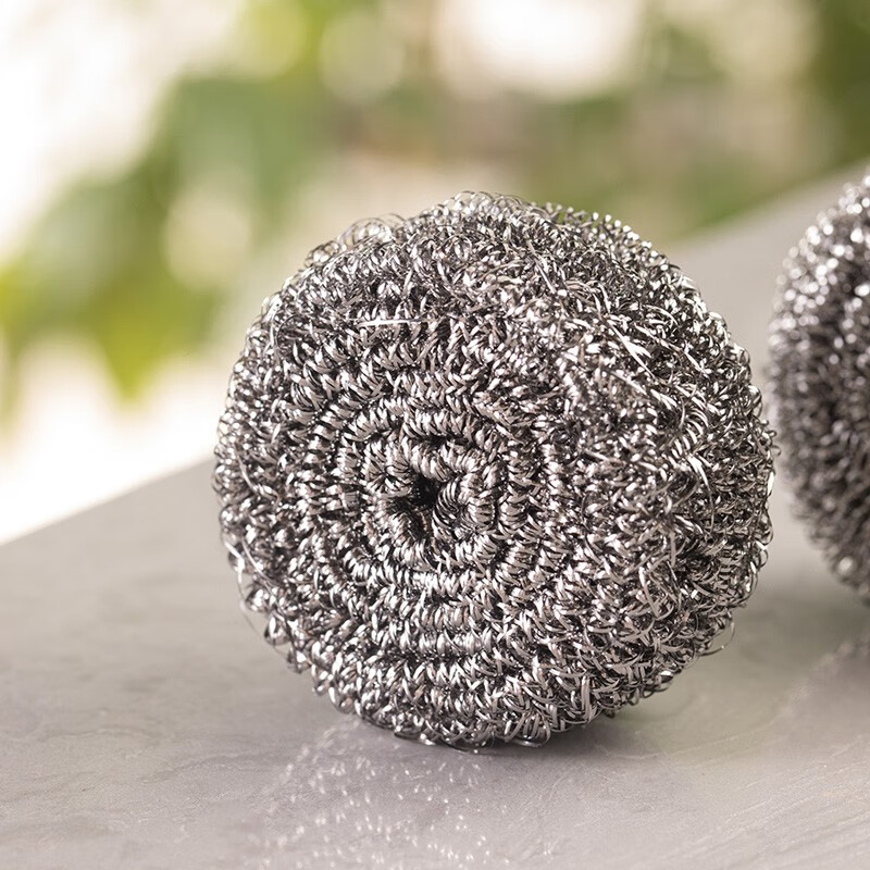 茶花（CHAHUA） 不生锈清洁球钢丝球洗碗铁丝球擦刷洗锅刷锅洗碗 【2包12个】金属钢丝球