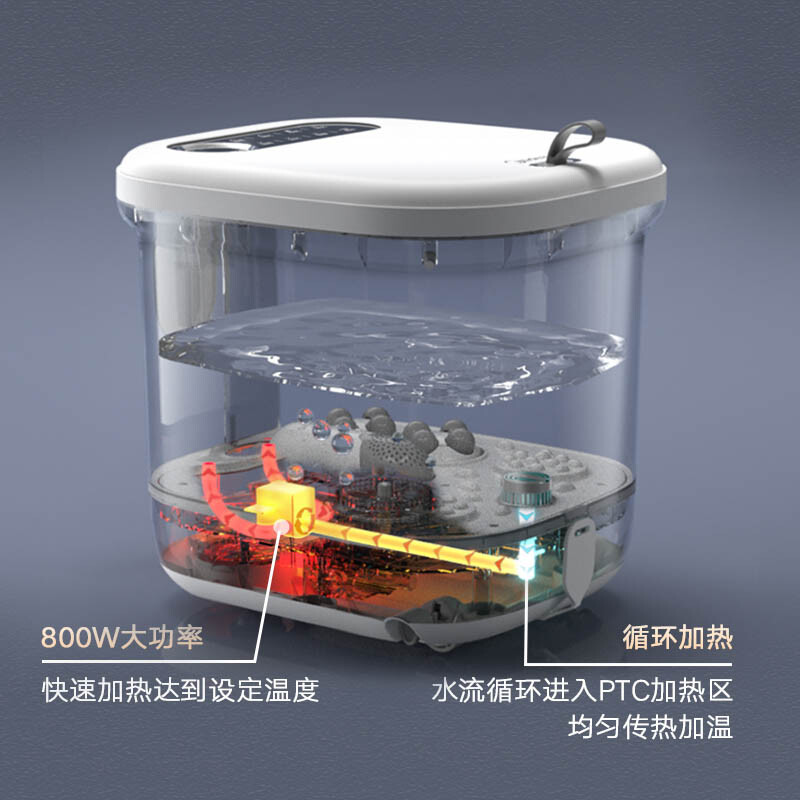 美的（Midea）泡脚桶足浴盆全自动按摩泡脚桶洗脚盆高深桶家用送七夕情人节礼物送父母礼物MK-AJ0202