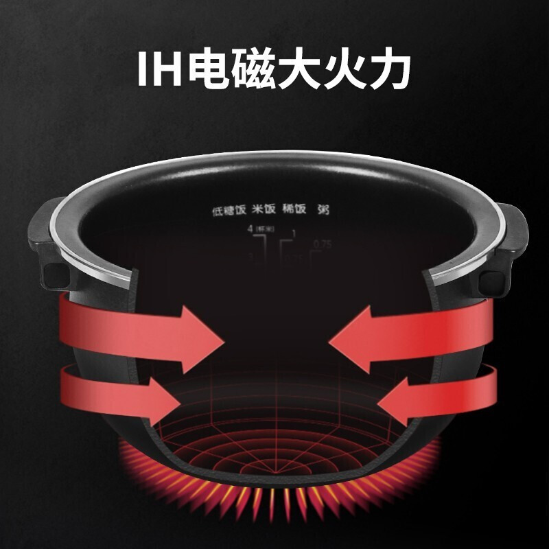 九阳（Joyoung）电饭煲家用2L铁釜内胆 IH电磁加热电饭锅钢化玻璃面板二级能效电饭煲 F20T-F520 摩卡金