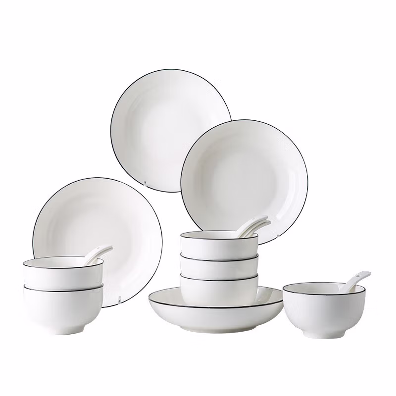 菲米生活（PHMI） 餐具套装 舍墨陶瓷 FM-TC2114 4.5英寸碗*6,8英寸盘*4 勺子*6, 4套/箱 (单位:套)(平台编码:571734)
