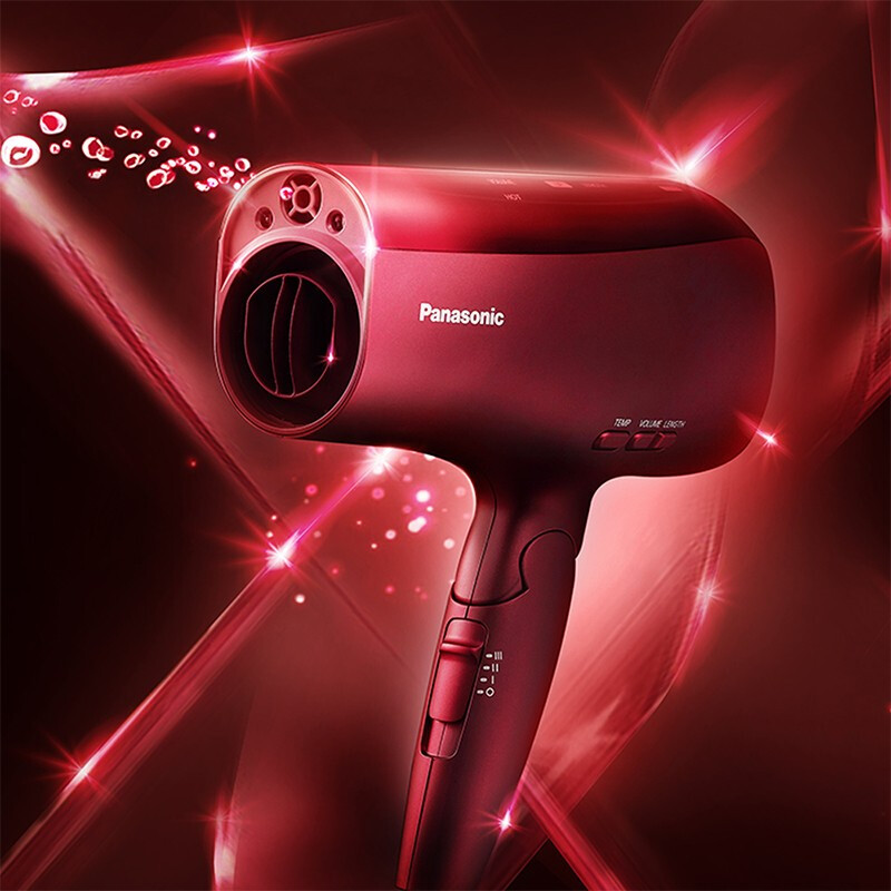松下（Panasonic）高速电吹风黑科技纳诺怡双倍矿物质负离子吹风机家用护发大功率吹风筒智能冷热风速干生日礼物 EH-XD20-R