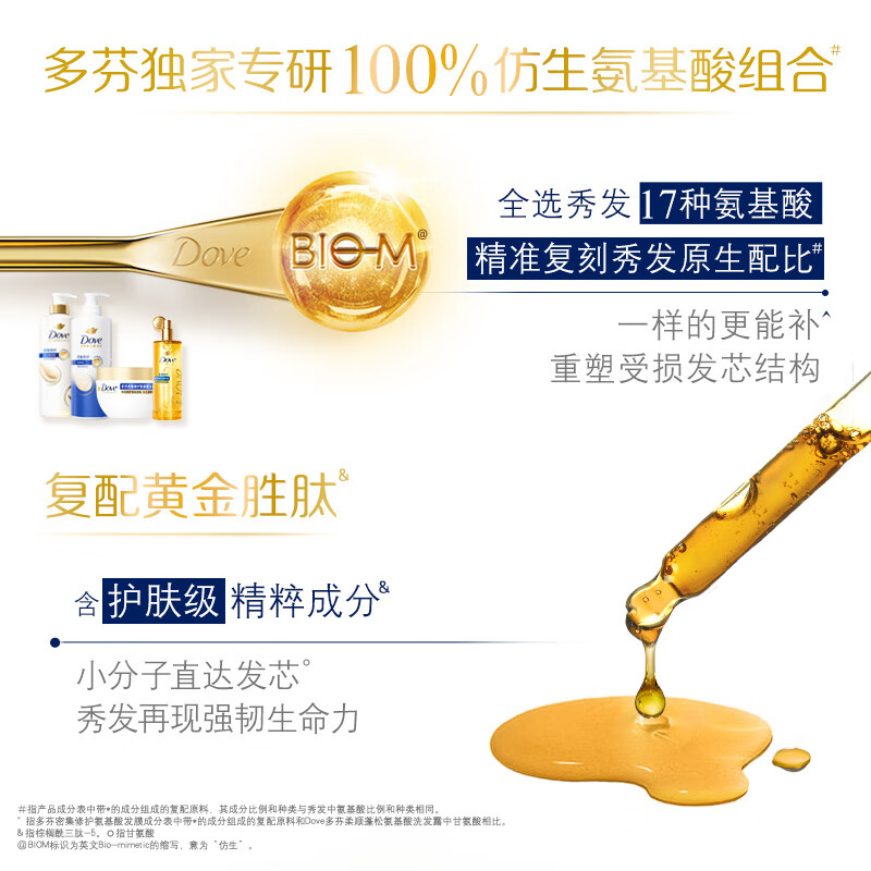 多芬（Dove）密集修护润发乳200g 发膜氨基酸护发素女染烫受损润发精华