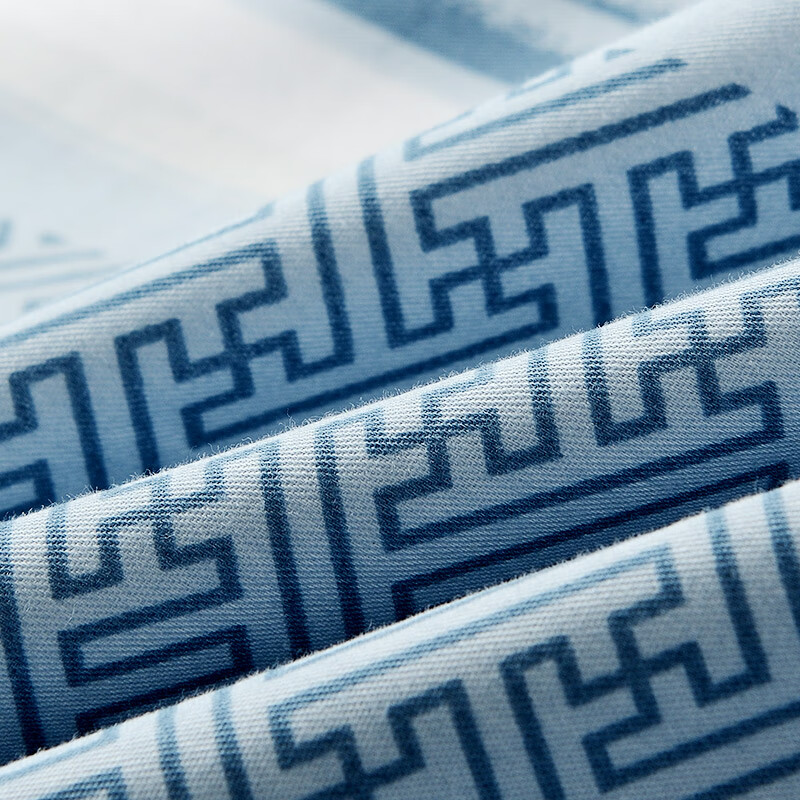 富安娜 床品家纺双人磨毛抗菌床单四件套/漫游天际（被套203*229cm）