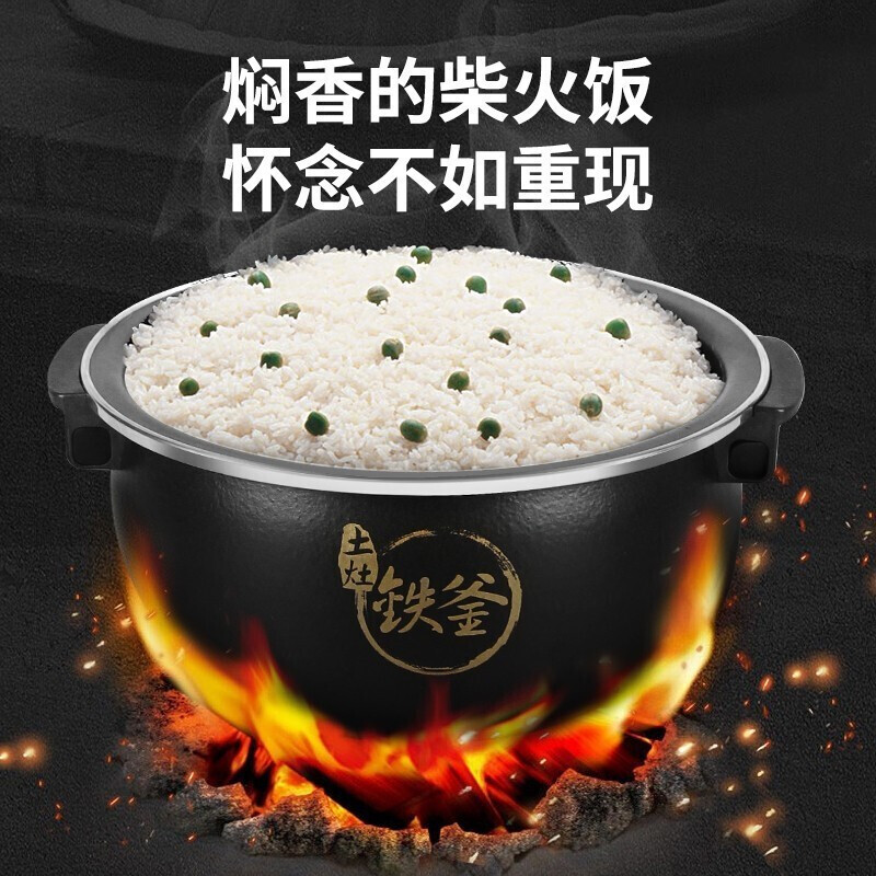 九阳（Joyoung）电饭煲家用2L铁釜内胆 IH电磁加热电饭锅钢化玻璃面板二级能效电饭煲 F20T-F520 摩卡金