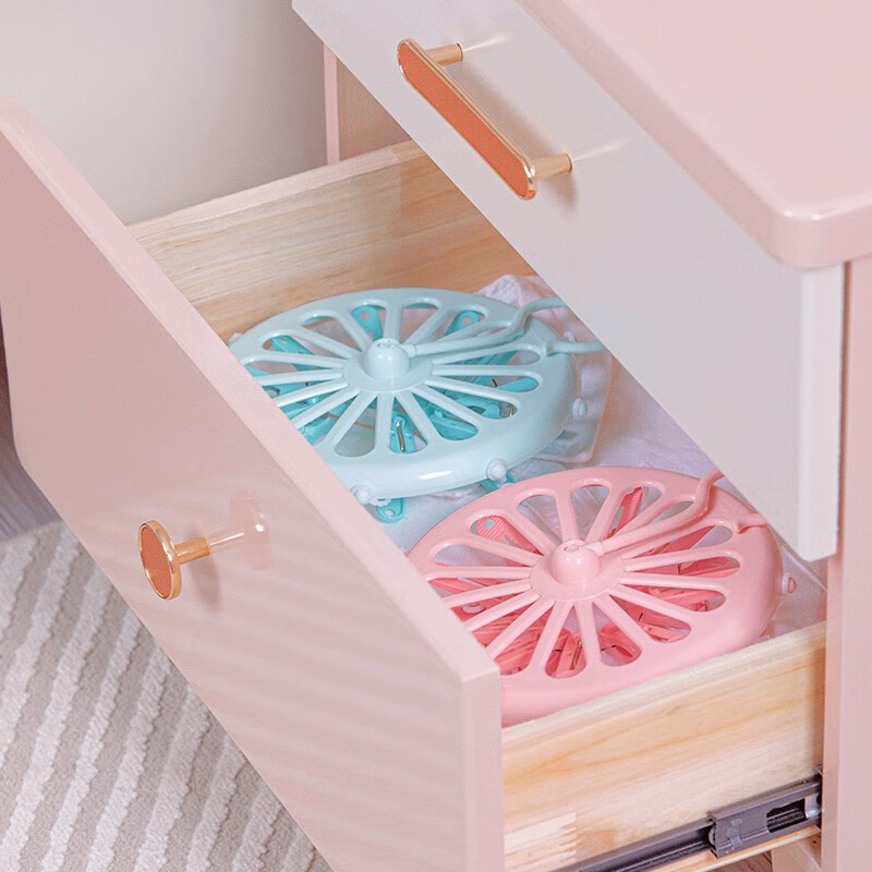 茶花（CHAHUA）茶花衣架子多功能塑料圆形晒内衣袜子婴儿儿童衣架9夹晒晾衣架 颜色随机