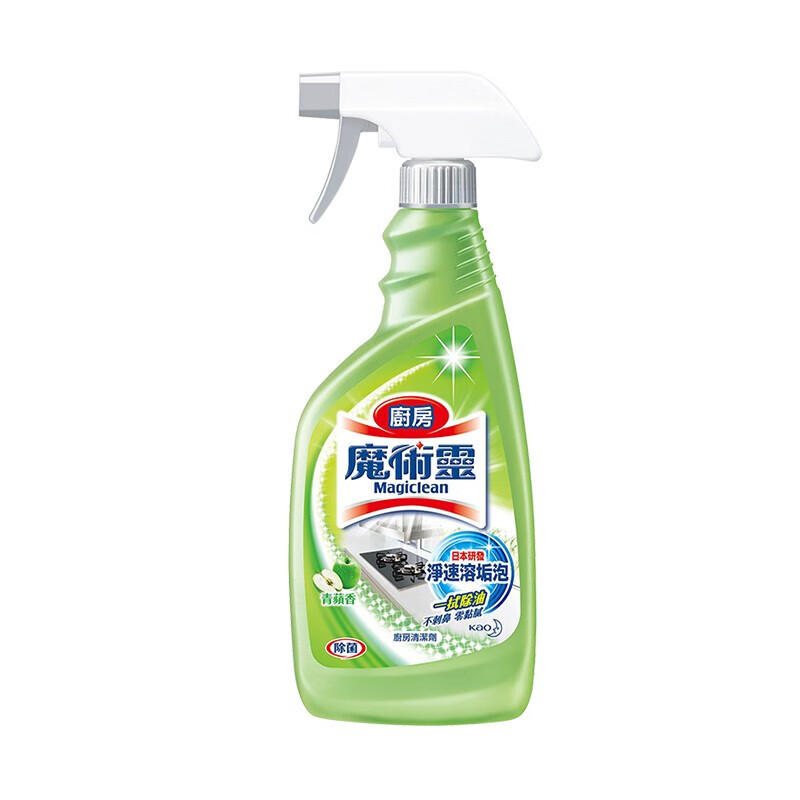 花王（KAO）魔术灵油烟机清洗剂 油污清洁剂 厨房油污净油烟净 青苹果味500ml
