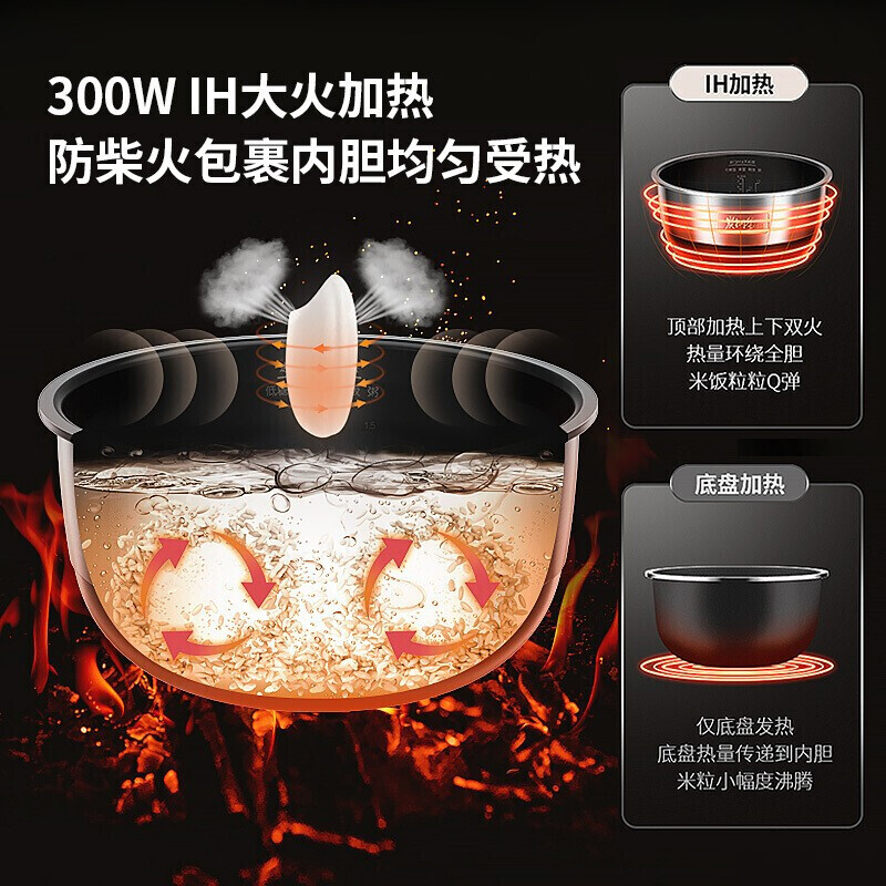 九阳（Joyoung)电饭煲家用厨房智能可预约定时全息天幕彩屏操控8层厚釜4升F40T-F921支持一件代发