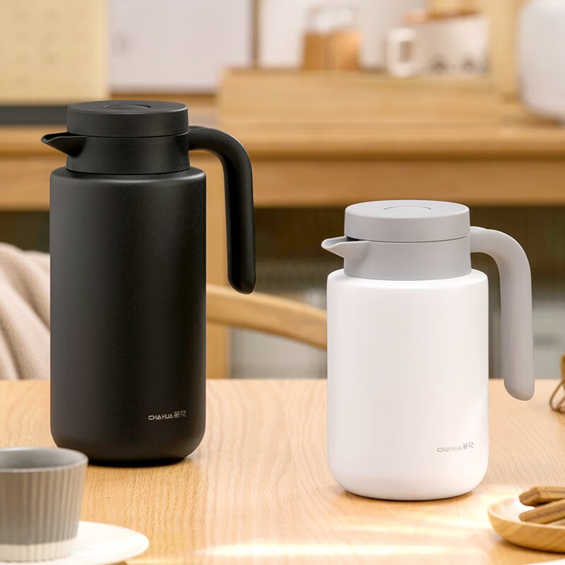 茶花（CHAHUA） 茶花保温水壶家用大容量便携热水壶学生热水瓶保温水瓶不锈钢 【1.7L】黑色