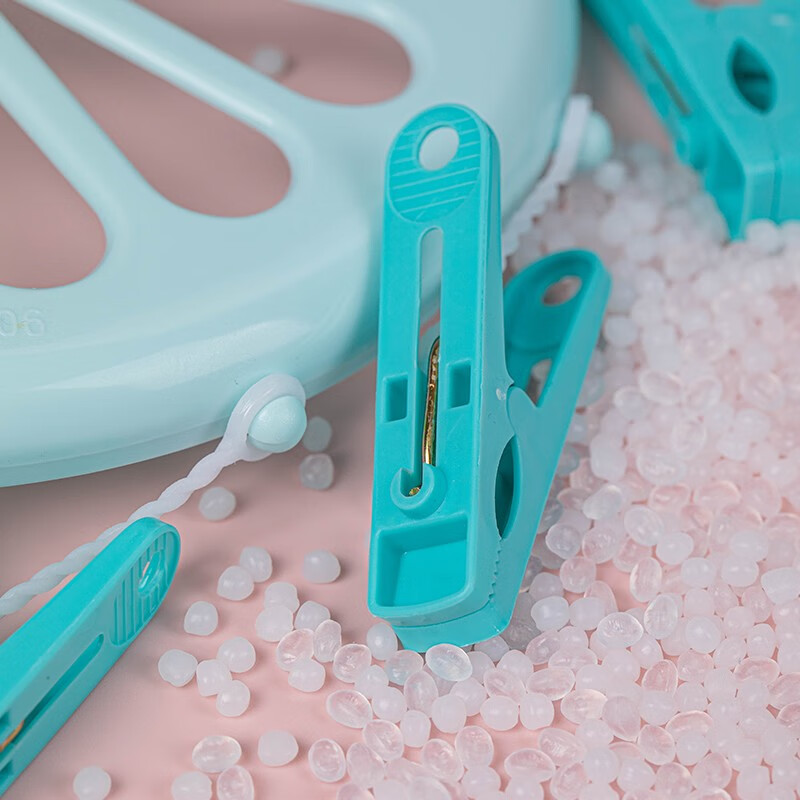 茶花（CHAHUA）茶花衣架子多功能塑料圆形晒内衣袜子婴儿儿童衣架9夹晒晾衣架 颜色随机