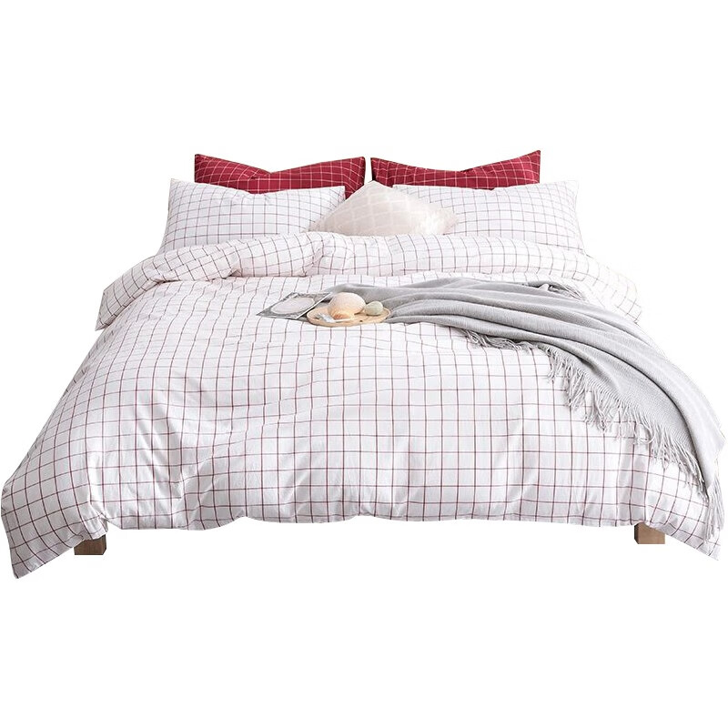 Tri-polar日式纯棉水洗棉格子三件套 TP2980 初春格 1.2m床单款三件套