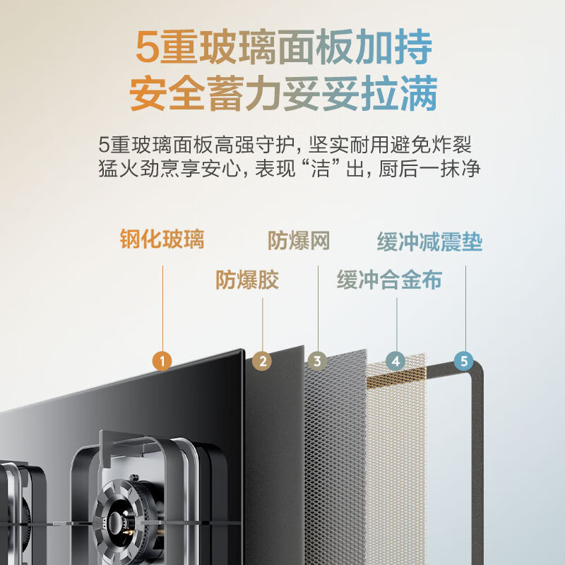 美的（Midea）华 凌燃气灶天然气灶双灶猛火灶炉灶 铜火盖一级能效 5.2kW大火力灶台灶具 天然气灶JZT-HQ8