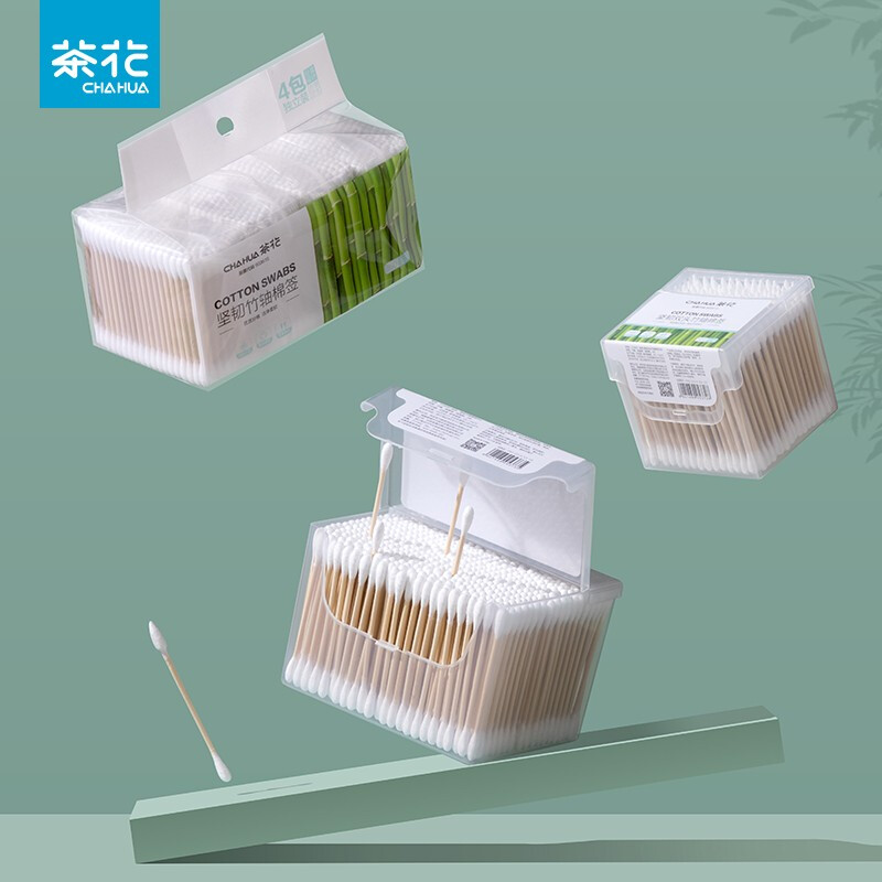 茶花家用坚韧双头竹轴棉签日用耳鼻化妆棉签 坚韧双头竹轴棉签（500支）