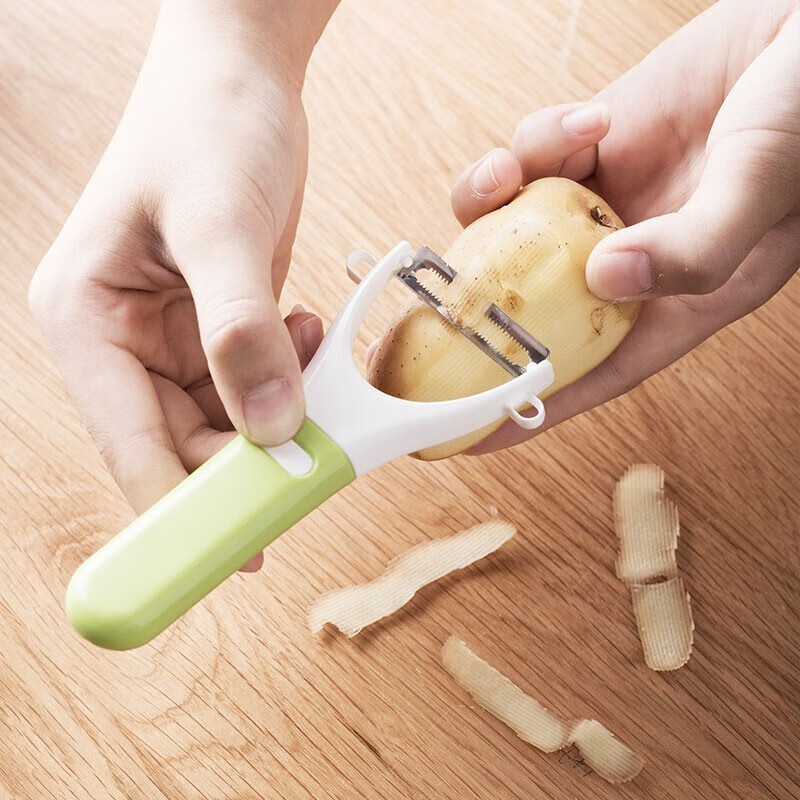 茶花（CHAHUA） 茶花水果刀削皮器 果皮刀削皮刀刨皮刀塑料制品 2264颜色随机 随机颜色（2个装）