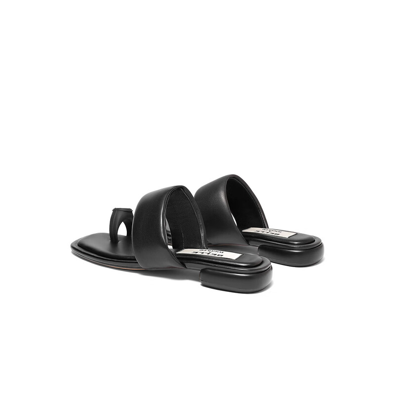 百丽xTOGGLER联名戒指一字拖女2023夏季新款趣味凉拖3XWB1BT3 黑色 37