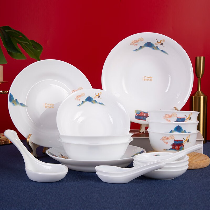 康宁餐具 冰萃玲珑 盛世鸣和餐具 冰萃玲珑盛世鸣和餐具16B套 16头