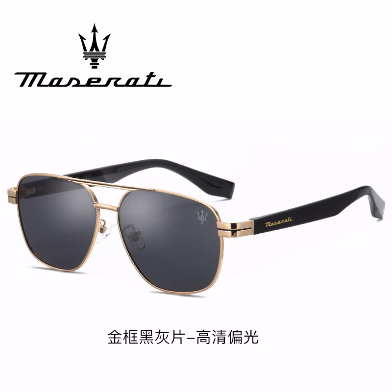 玛莎拉蒂Maserati太阳眼镜MSOG-8321金框黑灰片