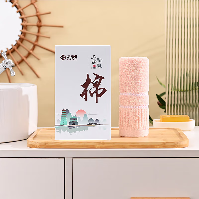 洁丽雅（grace）清柔-1 洗脸家用纯棉成人男女全棉吸水A类毛巾单条装 颜色随机