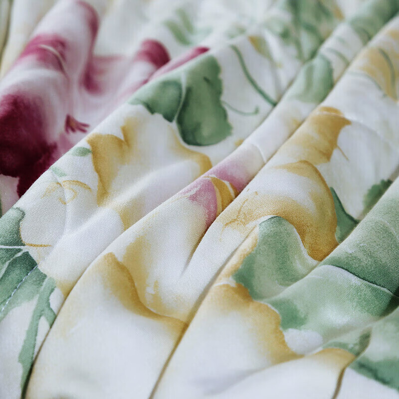 富安娜蚕丝被子100%桑蚕丝空调被芯60s贡缎天丝夏凉被双人203*229cm