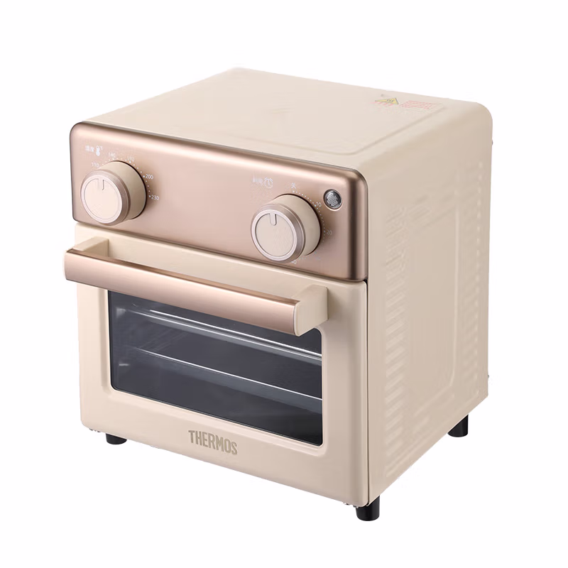 THERMOS电烤箱家用小型8L容量大功率可视外观精准控温操作简单专业烘焙易操作可定时防烫把手EHA-5104A