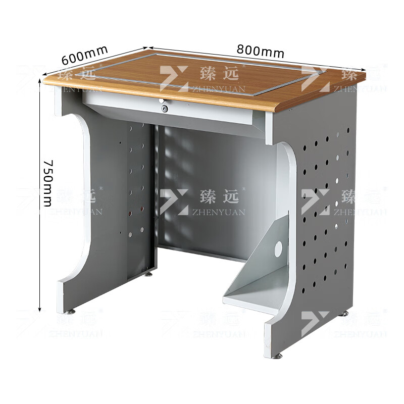 臻远ZY4012434隐藏式翻转电脑桌培训桌办公桌D款单人位