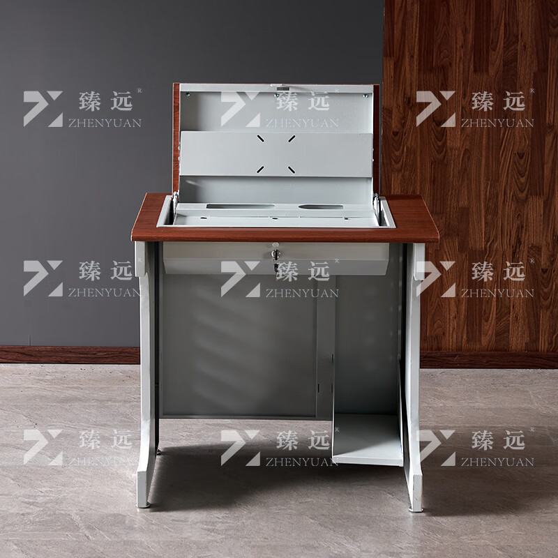 臻远ZY4012431隐藏式翻转电脑桌培训桌办公桌D款单人位