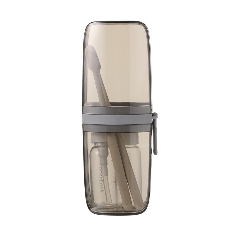 乐扣乐扣旅行洗漱杯套装功能齐全小巧分装瓶便携出差易清洗透明灰5件套 LTZ524FU灰色