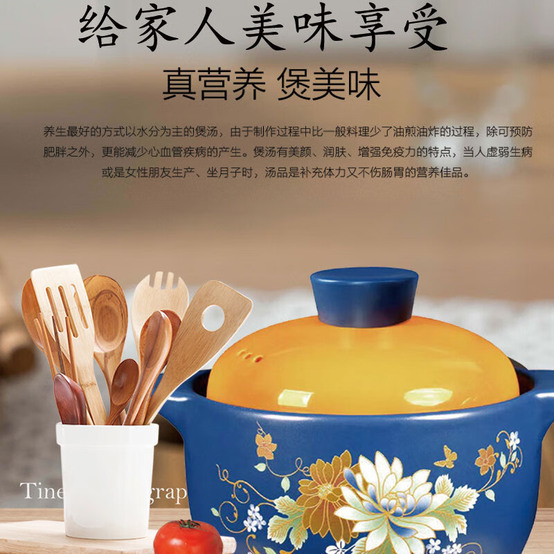 艾逸瑶选 繁花锂辉石陶瓷煲2.8L CJ-21101