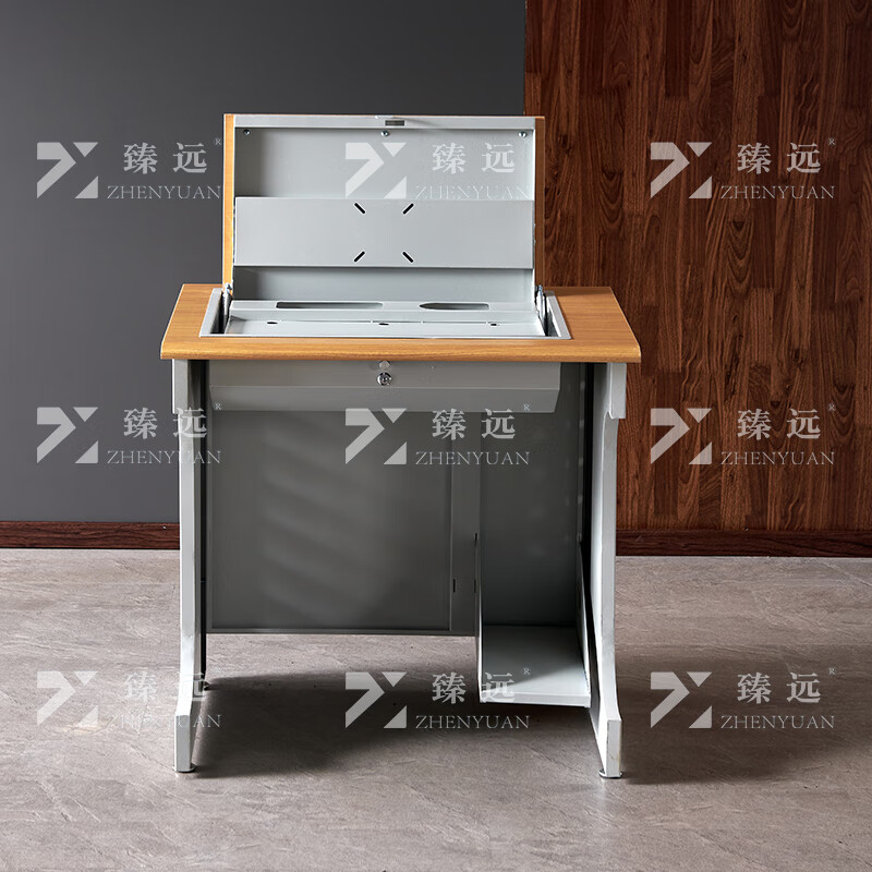 臻远ZY4012434隐藏式翻转电脑桌培训桌办公桌D款单人位