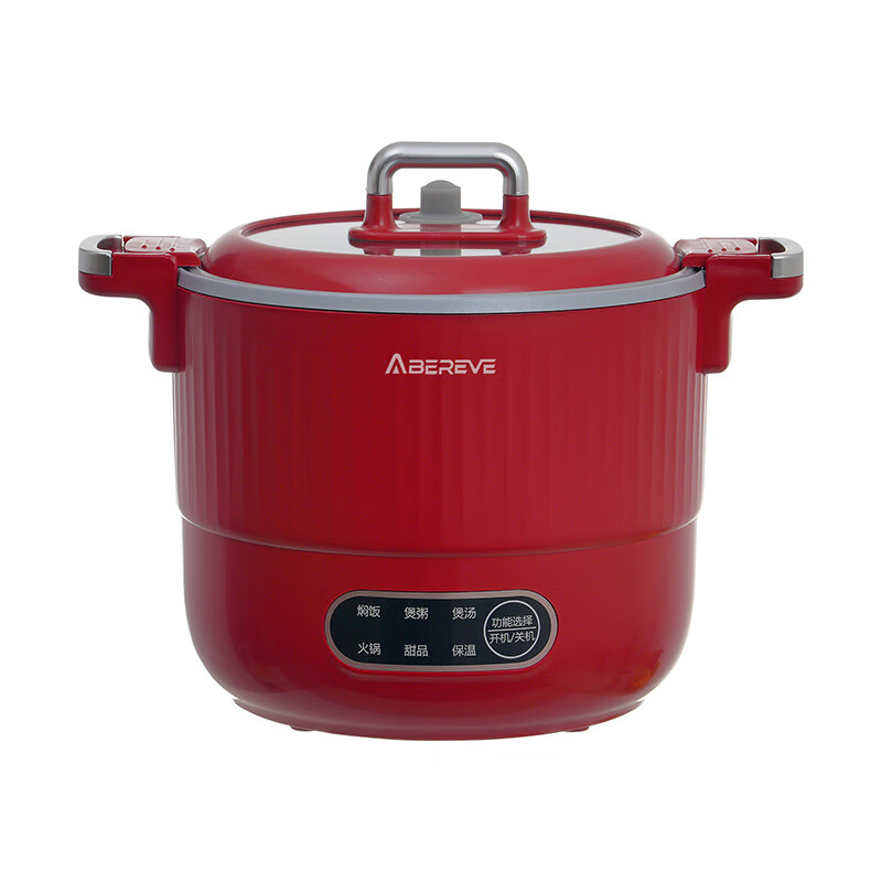 Abereve多功能微压锅 家用迷你不粘锅电火锅电饭锅火锅专用锅电煮锅一体锅1.8L电热锅多用途锅ABL-WY1249 1.8L