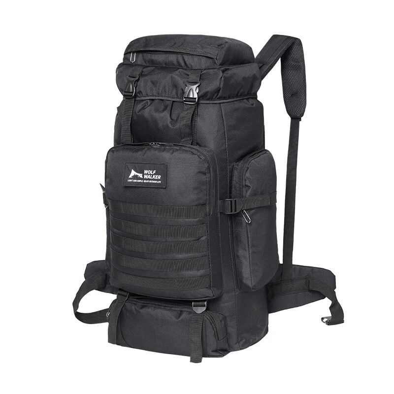 狼行者轻便80L大容量防水休闲战术背包 男女户外运动登山包 旅行双肩包 80L登山包