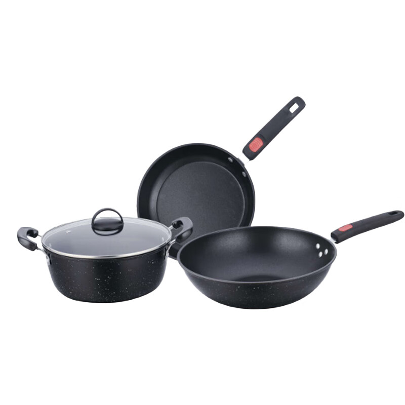 艾逸瑶选 艾萨克麦饭石锅具三件套CJ-21099