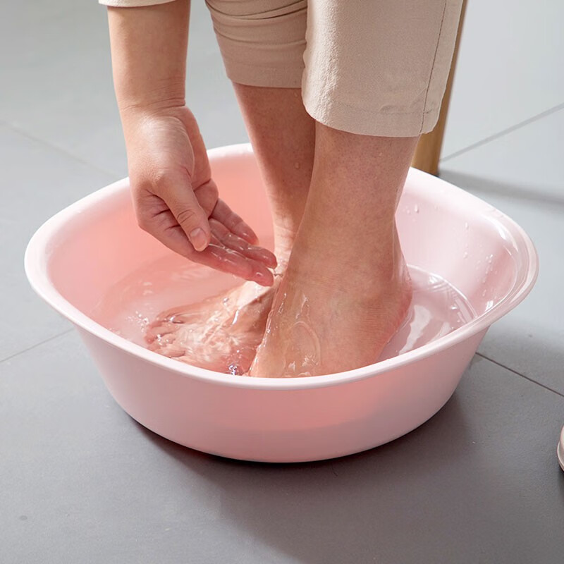 茶花家用加厚塑料脸盆宝宝婴儿可爱马卡龙洗脸盆抑菌大号圆盆方盆 【直径*高：34*10.3cm】红色方盆