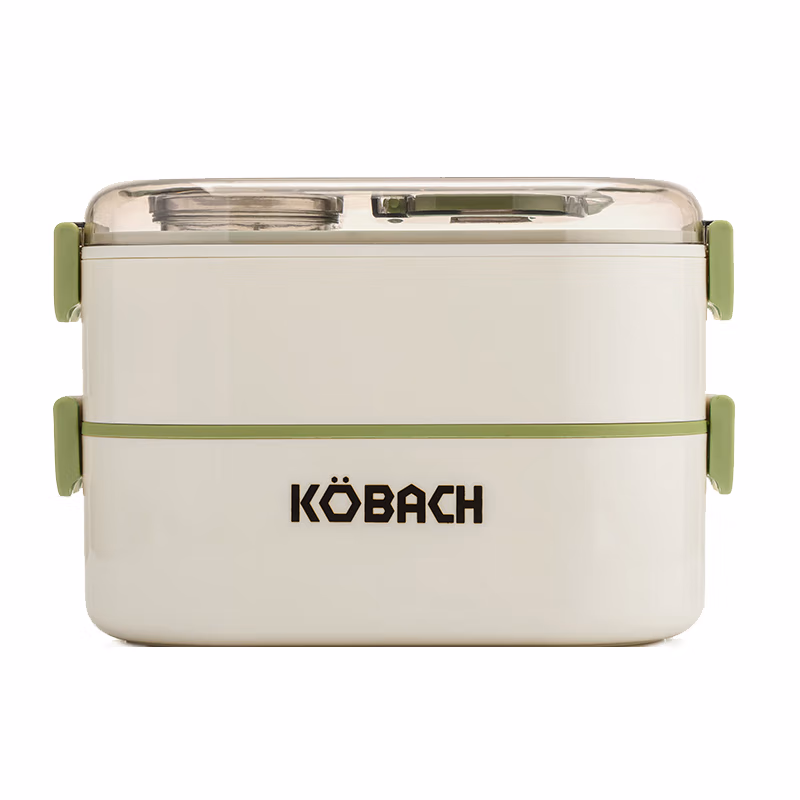 康巴赫 双层便携餐盒 KH-JCH01 18.7*12.7*12.4cm 下层700ml 上层400ml (单位:个)(平台编码:566413)