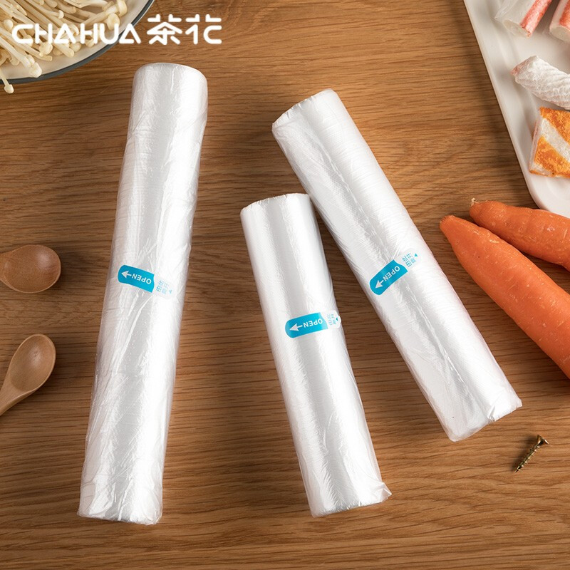茶花保鲜袋组合断点式家用经济装食品袋加厚连卷密封袋冰箱冷冻袋 【C组】25*30+25*35cm