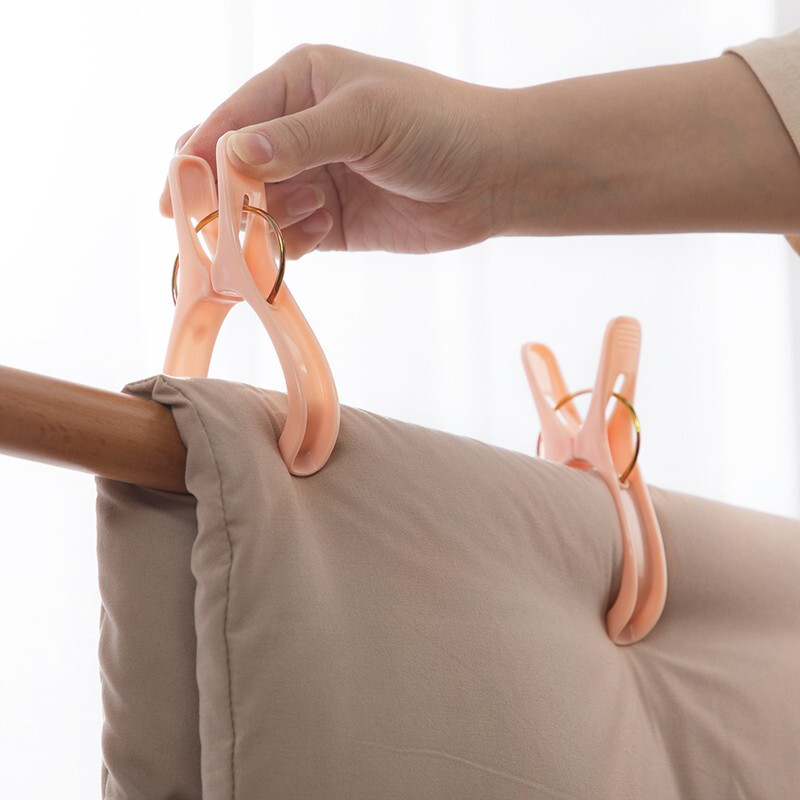 茶花家用开口大号防风夹强力被子夹子多功能户外塑料晾衣防滑夹 【一包4个装】