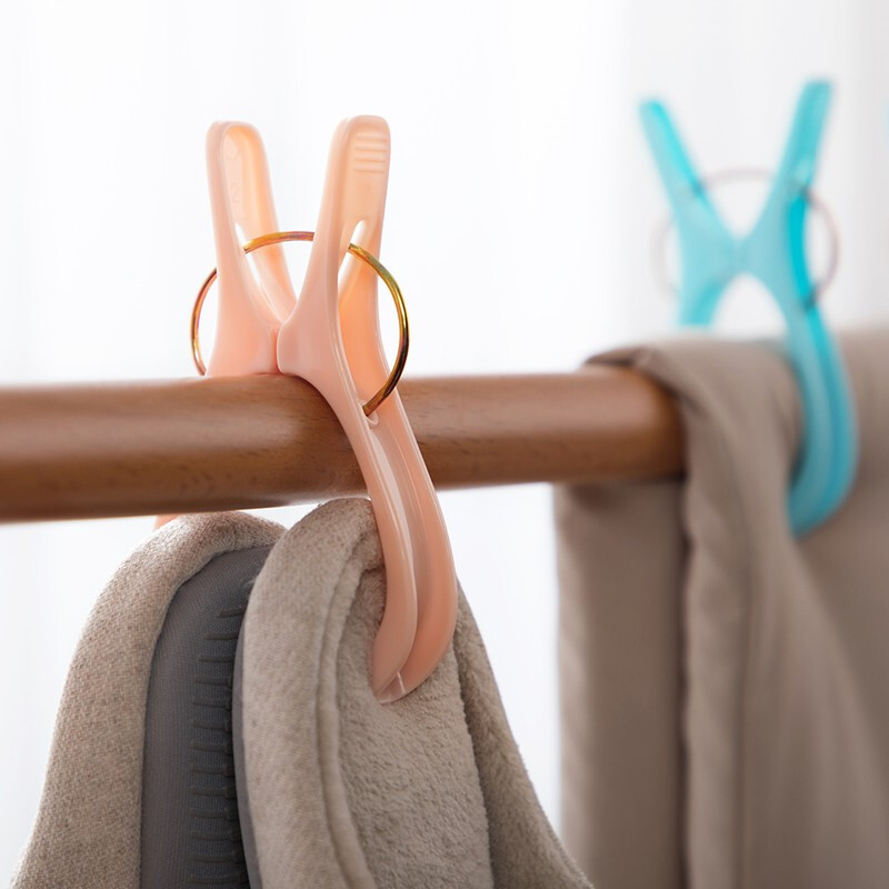 茶花家用开口大号防风夹强力被子夹子多功能户外塑料晾衣防滑夹 【一包4个装】