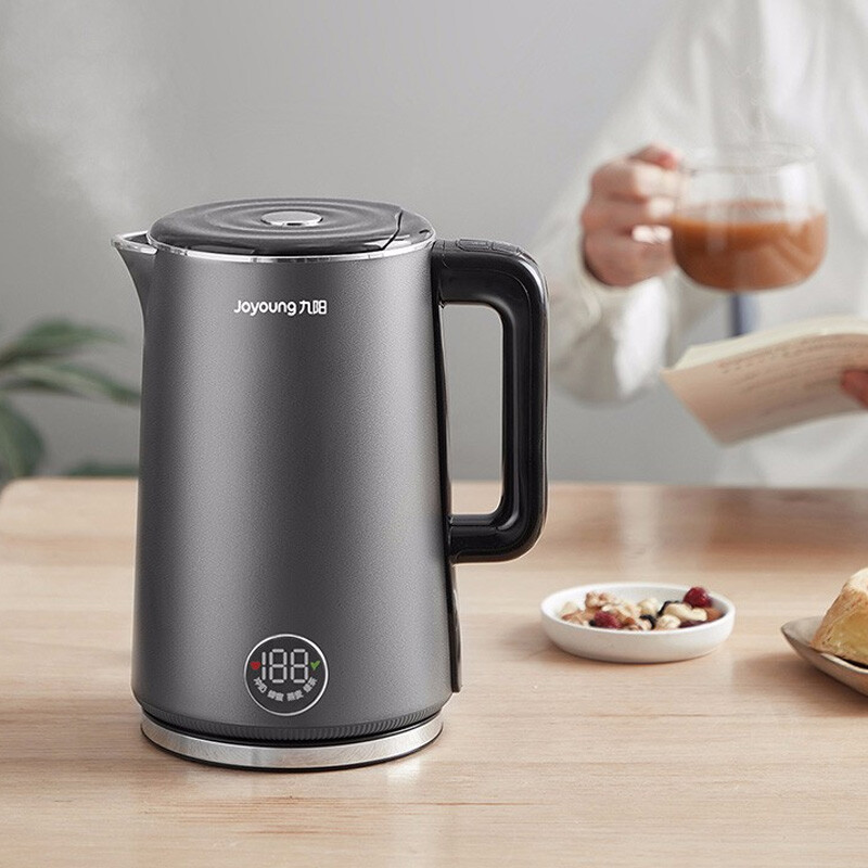 九阳（Joyoung）电水壶家用1.5升L低音烧水壶双钢杯体无缝内胆Strix品牌温控器电热水壶开水煲 【1.5L 低音烧水 无缝内胆】K15-E1