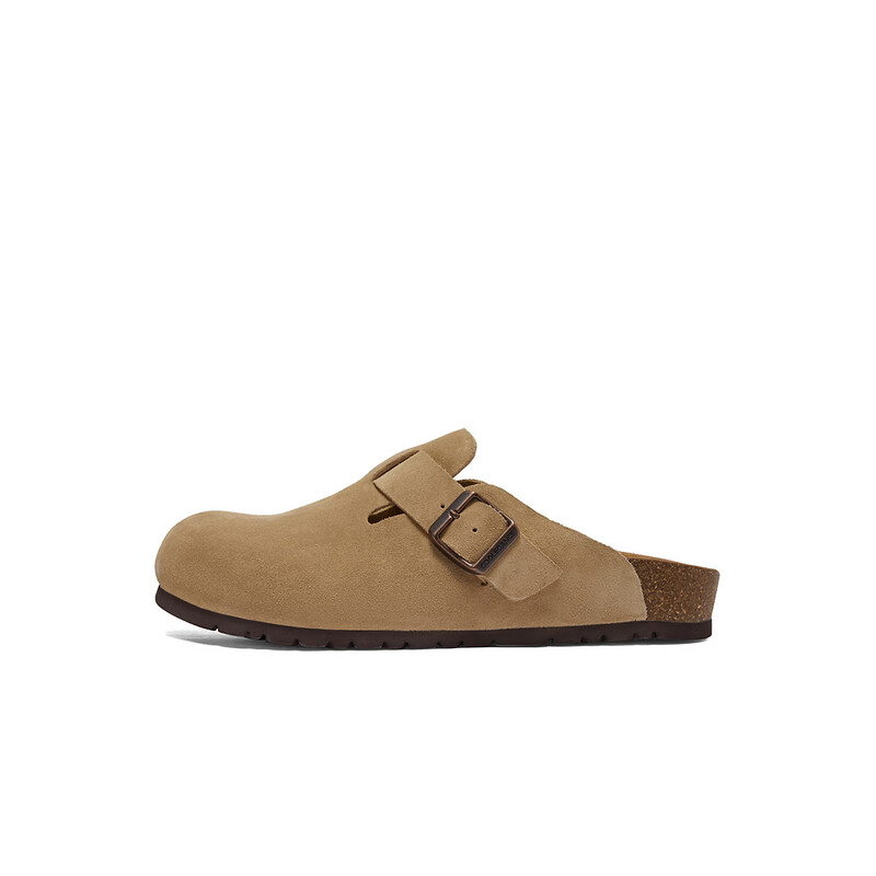 百丽休闲包头拖鞋男2023夏新商场同款一脚蹬懒人鞋勃肯鞋B3731BH3 杏色 38