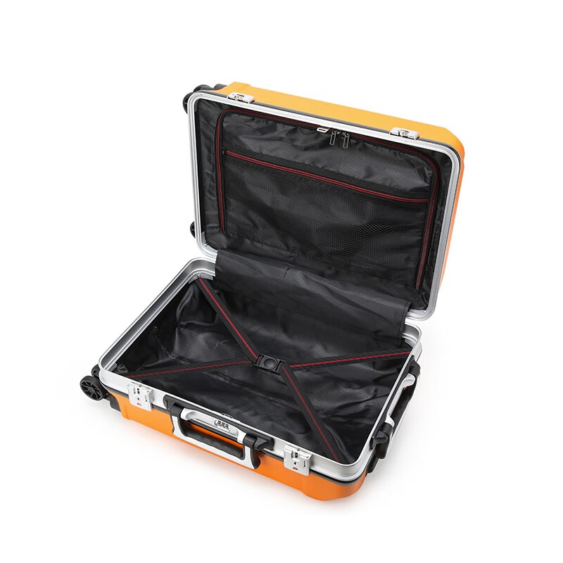 恒源祥（HYX）机甲铝框箱拉杆箱行李箱旅行箱女男学生结实耐用密码皮箱子24英寸 黑色 24寸