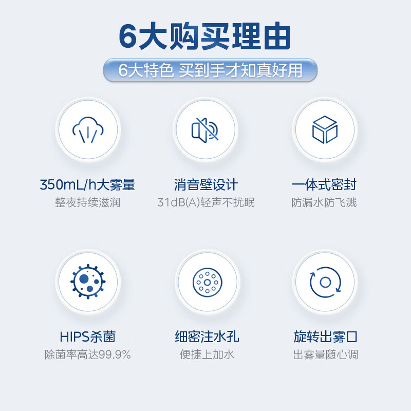 美的（Midea）加湿器卧室婴儿办公桌面加湿大容量家用空气加湿器智能低噪净化一体机上加水升级款3G40S