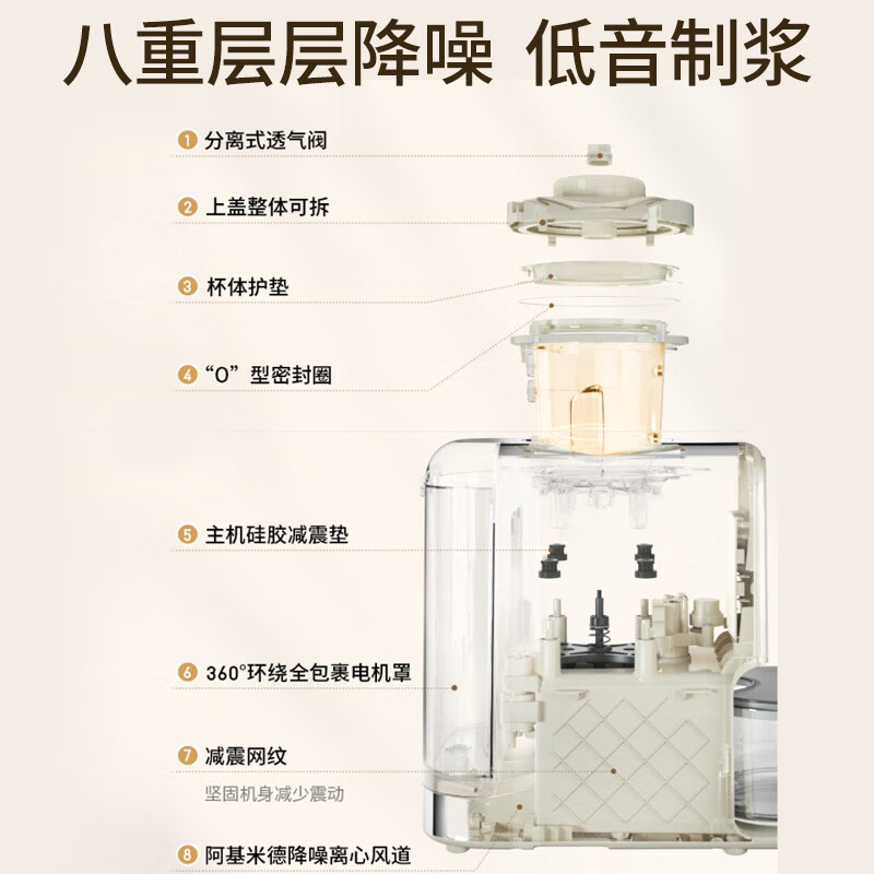 九阳（Joyoung）免手洗豆浆机古法豆浆24h预约0.3-1.2L家庭容量热烘除菌低音研磨破壁机榨汁机DJ12-K3