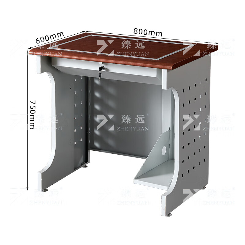 臻远ZY4012431隐藏式翻转电脑桌培训桌办公桌D款单人位