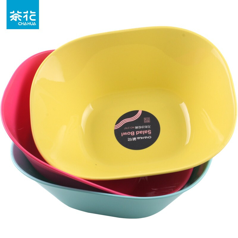 茶花（CHAHUA） 茶花水果盘果盆客厅沙拉水果盆塑料创意时尚沙拉碗 2789椭圆红色1个