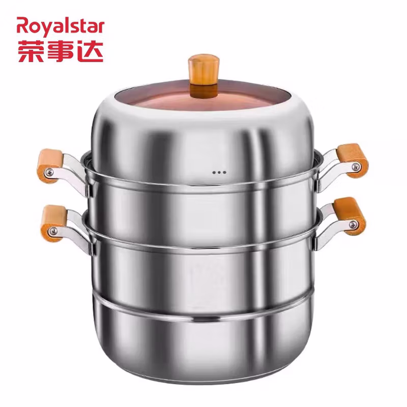 荣事达（Royalstar） 木柄蒸锅 三层 RG-ZG30CZ 30CM 4个/箱 (单位:个)(平台编码:576779)