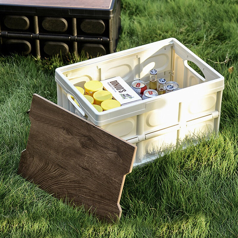 清系户外露营收纳箱折叠箱家用车载用后备箱置物箱大号容量整理储物盒 白色小号【30L】