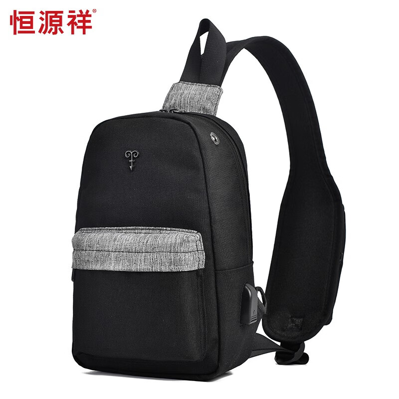 恒源祥（HYX）商旅运动胸包斜挎包 HYX0203黑色