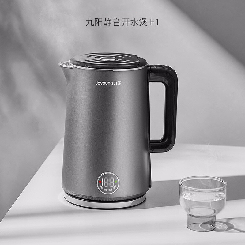 九阳（Joyoung）电水壶家用1.5升L低音烧水壶双钢杯体无缝内胆Strix品牌温控器电热水壶开水煲 【1.5L 低音烧水 无缝内胆】K15-E1