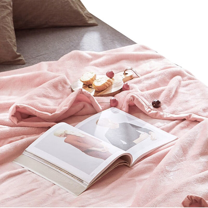 Tri-polar法兰绒毛毯加厚绒毯盖毯 TP3012 韩国粉 120*200cm