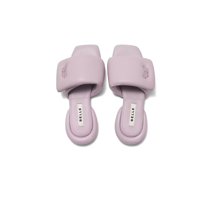 百丽【刘雯同款】嘭嘭一字拖女2023夏季新商场同款凉拖BIA32BT3 紫色 35
