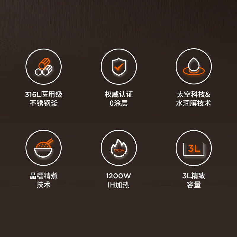 九阳（Joyoung）电饭煲家用 0涂层内胆电饭煲 3L大容量煮粥煲汤 IH电磁加热 不锈钢内胆电饭锅 30N6